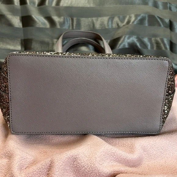 Kate Spade Ina Greta Court Cityscape Satchel Crossbody in Grey/ Glitter - Picture 7 of 11